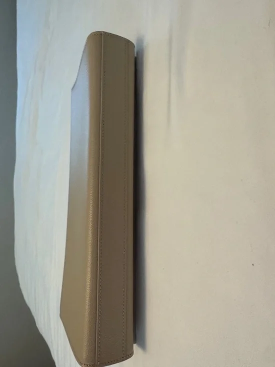 Saint Laurent Beige Leather YSL Monogram Clutch with Gold Hardware - Picture 6 of 7